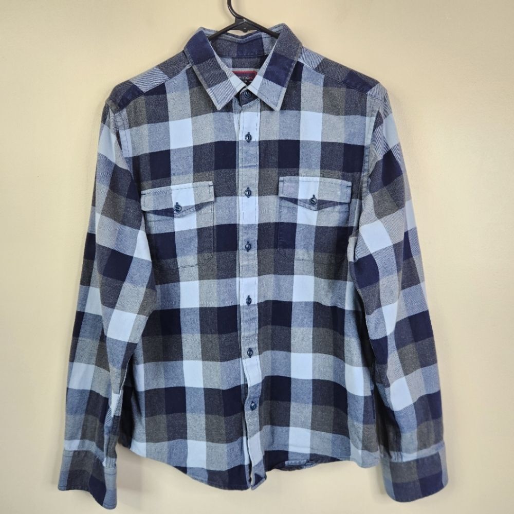 UNTUCKit Mens Long Sleeve Slim Fit Checkered Flannel Button Down Shirt Medium